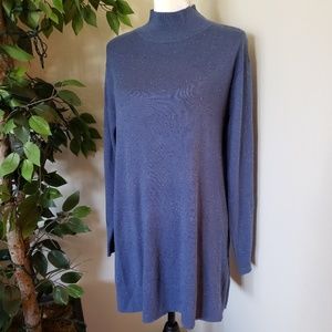 j. jill | Blue Mock Neck Long-line Sweater